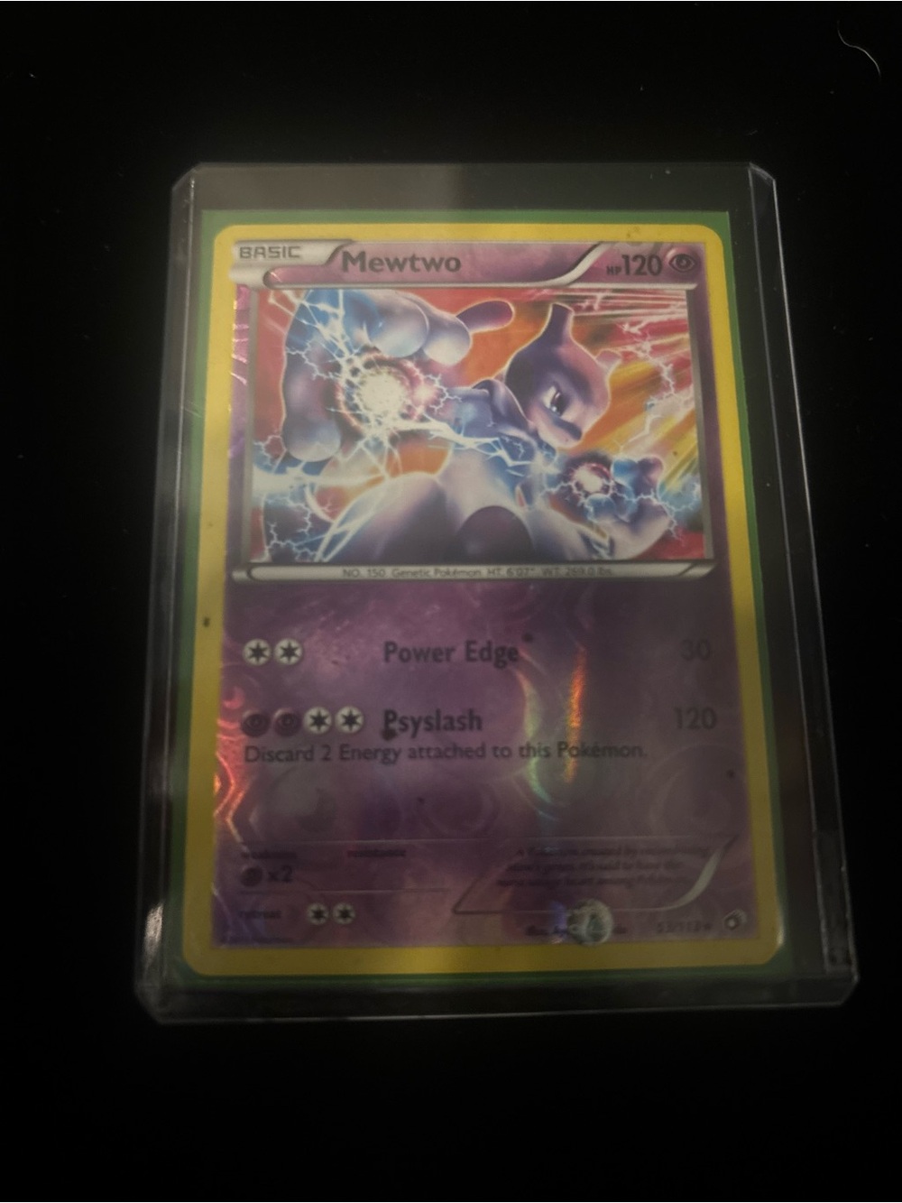 Pokemon Mewtwo Holo Trading Card - Purple, Yellow